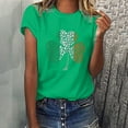 thumbnail image 2 of St. Patrick Day Green Shamrock Tee Shirt Women Clover Vintage Tee Top Four Leaf Retro Crewneck T Shirts, 2 of 6