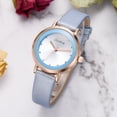 thumbnail image 2 of Reloj de cuarzo con banda de cuero de PU y decoración de diamantes de imitación Reloj de pulsera femenino informal (azul), 2 of 4