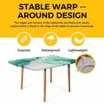 thumbnail image 4 of Green Marble Table Cloths for 6 Foot Rectangle Tables, Summer Ocean Wave Green Ombre Patio Waterproof Elastic Fitted Tablecloths, Washable Rectangular Table Cover for Camping, 4 of 8