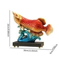 thumbnail image 3 of CarpNettore Arowana Fish Resin Prosperity Sculpture Tabletop Ornament and Wrought Iron Ginkgo Leaves Abstract Wall Mounted Decorative Figurine for Living Room Entrance Home Office Hotel Dining, 3 of 8