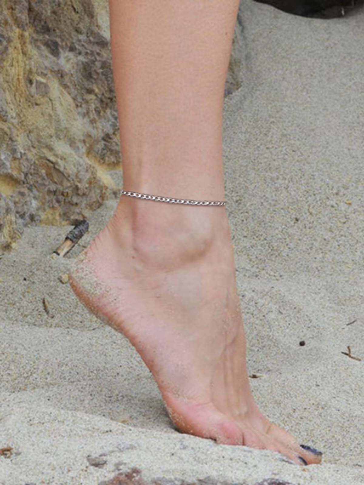 Silvora Cuban Link Sterling Silver Anklet photo 2