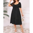 thumbnail image 2 of Vestido de verano Talisea, talla grande, línea A, escalonado, viscosa negra, 2 of 7