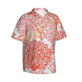 thumbnail image 2 of Uemuo Corals Printed Regular Fit Short Sleeve Casual Hawaiian Shirt for Men,Aloha shirt,Tropical shirt,Floral print shirt,Vacation Beach shirt-Small, 2 of 9