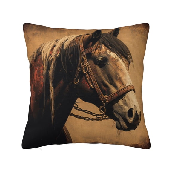 Vintage Horse Western Retro Throw Pillow Cases Decorative Cushion Covers for Living Room Bed Sofa Couch 12x12