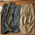 thumbnail image 5 of Men Multi Pocket Cargo Trousers Regular Light Stretch Ripstop Outdoor Travel Pants S-XL, 5 of 9
