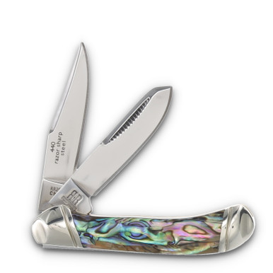Rough Ryder Knives Rough Ryder Abalone Tiny Trapper Folding Knife RR2659