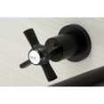 thumbnail image 3 of Kingston Brass KS8040ZX Millennium Two-Handle 3-Hole Wall Mount Roman Tub Faucet in Matte Black, 3 of 6