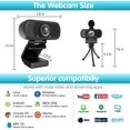 thumbnail image 4 of Webcam HD 1080p ,Live Streaming Web Camera with Stereo Microphone, PC Desktop or Laptop USB Webcam with 110 Degree View Angle, HD Webcam for Video Calling, Recording, Conferencing, Streaming, Gaming, 4 of 5