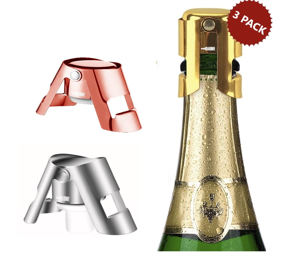 3-Pack BarBinge Champagne Cork Stopper Portable Sparkling Wine Bottle