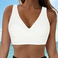 thumbnail image 2 of vigerkar Bikini Tops for Women Push Up Underwire Swim Top Swimsuit Sexy V Neck Bathing Suit Top Only White, M, 2 of 9