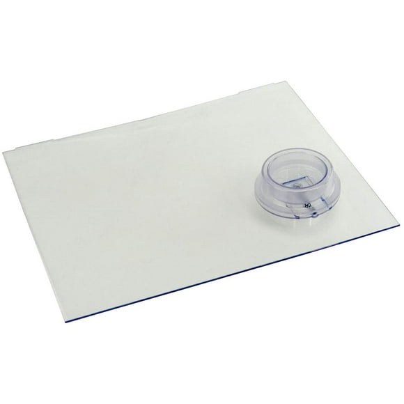 Lippert 239061 Panneau Coulissant pour Porte Moustiquaire avec Bouton Poussoir Ouvreur 12 Pouces x 9.75 Pouces Transparent