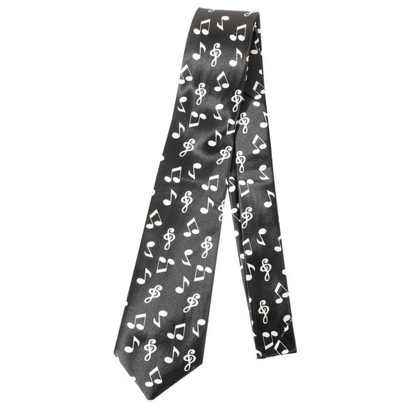 1pc 8cm Wide Necktie with Casual Notes Print, Imitation Silk Fabric, Stylish Tie for Daily Wear and Costume Accessories