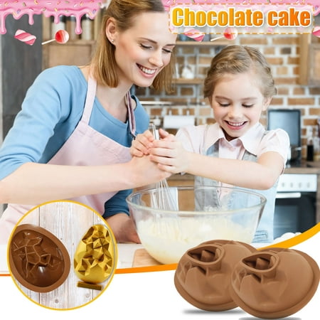 

Banghong Spring Easter Eggs Decor Silicone Molds 3D Three-Dimensional Mold Diy Chocolate Cake Baking Tool 2Pc