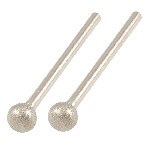Unique Bargains 2 Pcs 8mm Ball Nose 3mm Shank Diamond Mounted Point Grinding Bits