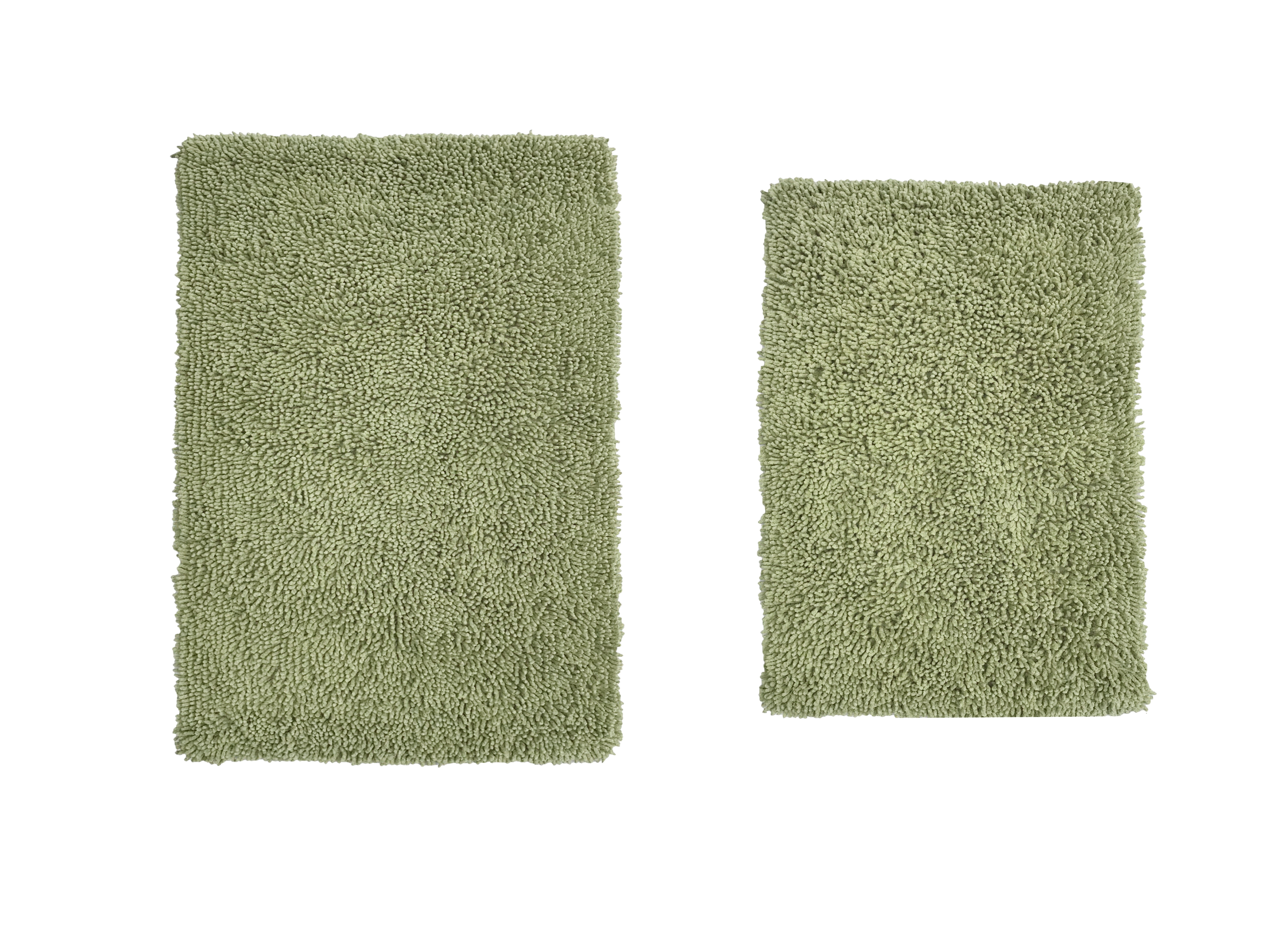 Home Weavers Fantasia Bath Rug 100% Cotton Non-Slip Bathroom Rug Set Machine Washable Bathroom Rug-17"x24", Bath Rug- 21"x34", Sage Color 2 Piece Bath Carpet set