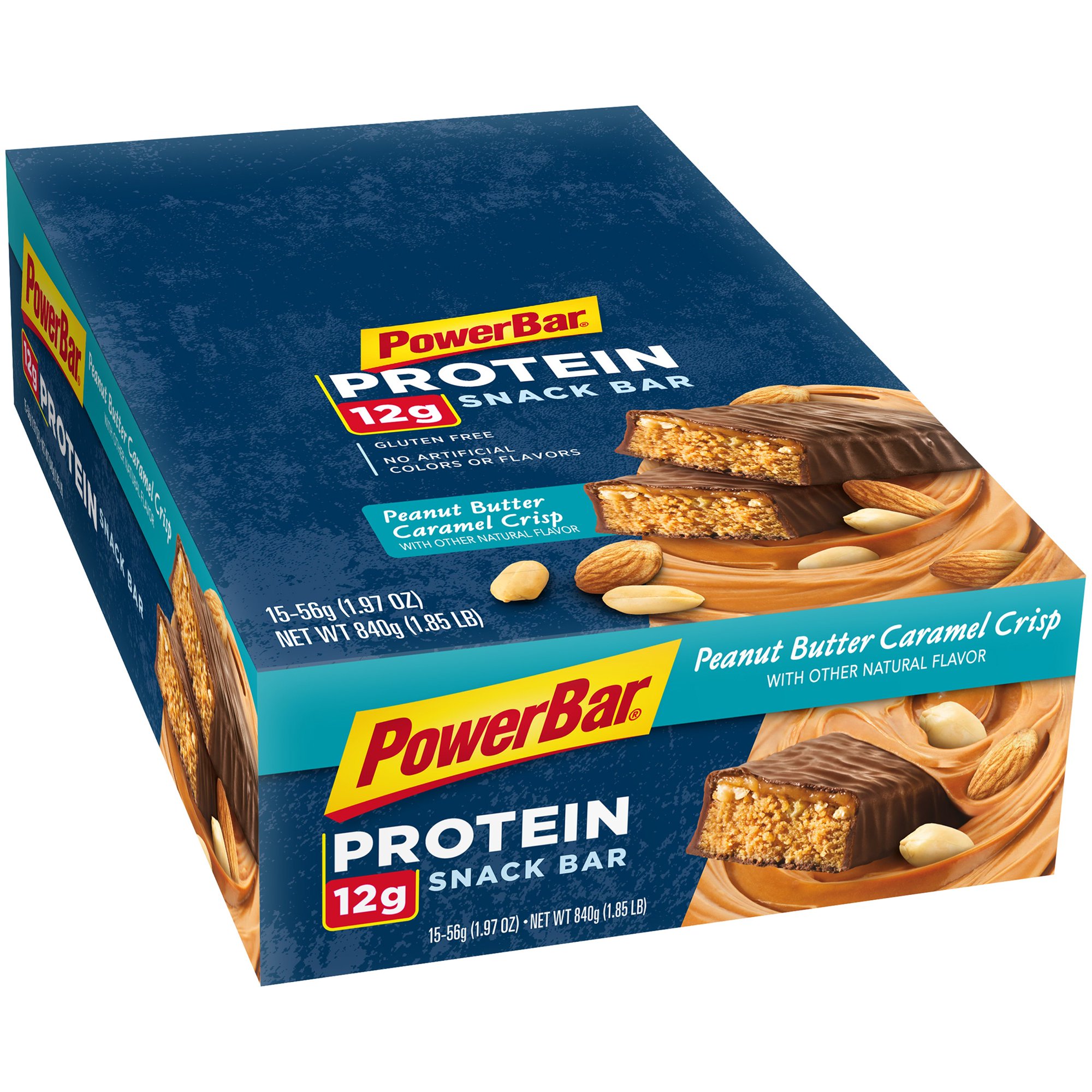 PowerBar Protein Bar, Peanut Butter Caramel Crisp, 12g Protein, 15 Ct
