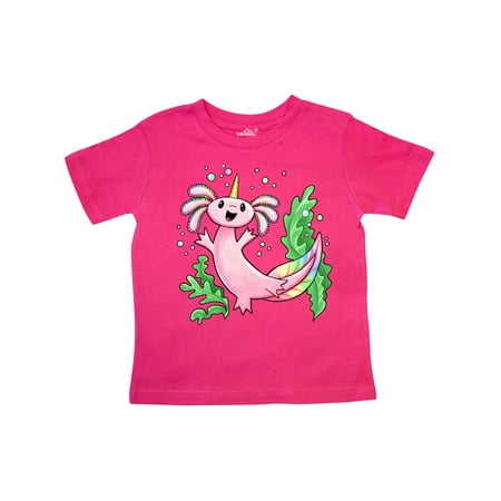 

Inktastic Axolotl Unicorn with Rainbow Tail Bubbles and Seaweed. Gift Toddler Boy or Toddler Girl T-Shirt