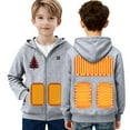 thumbnail image 1 of Sudadera con capucha térmica de invierno para niños y niñas, con control de temperatura y cremallera, 1 of 9