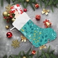 thumbnail image 6 of Coolnut 17.7 Inch Christmas Stockings, 2 PCS Floral Pattern Green Presonalized Large Stocking Sock for Family Holiday Xmas Party Decorations, 6 of 7