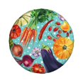 thumbnail image 2 of Easygdp Vegetable Automobile Tire Dust Cover, 14-17in Spare Tire Cover Universal Fit for Trailer, Car, Truck, SUV, Jeep - 17 inch, 2 of 9