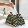 thumbnail image 5 of Goofa Colorful Hippie Pattern Triangle Square Tissue Box Cover, Modern PVC Leathe Facial Paper Holder,Decorative Holder/Organizer for Bathroom Vanity Countertop, 5 of 9