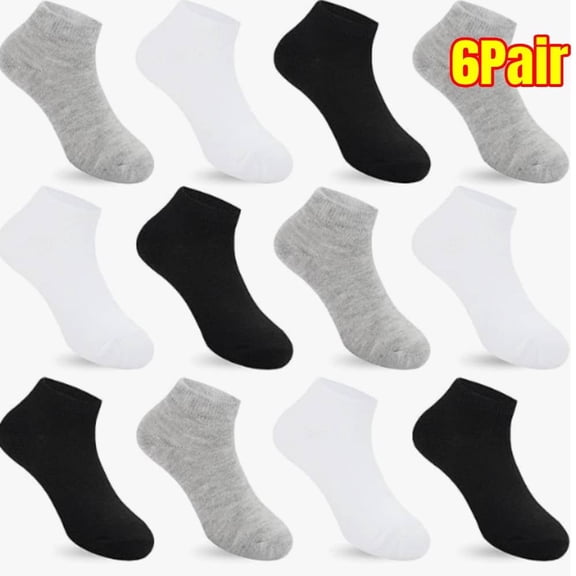 6 Pairs Socks  Breathable Athletic Ankle Socks Boys/Girls Cotton Low Cut Socks