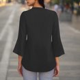 thumbnail image 3 of Hvyesh Women's Work Blouses Ruffle 3/4 Sleeve Dressy Top V Neck Casual Chiffon Tunic Blouses Business Shirts, 3 of 6