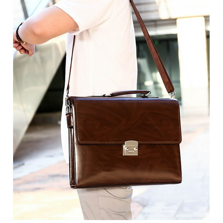 High Quality Men's Business Handbags Retro Password Lock Briefcase