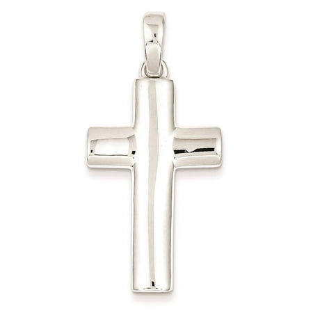 925 Sterling Silver Polished Cross Open back Charm Pendant