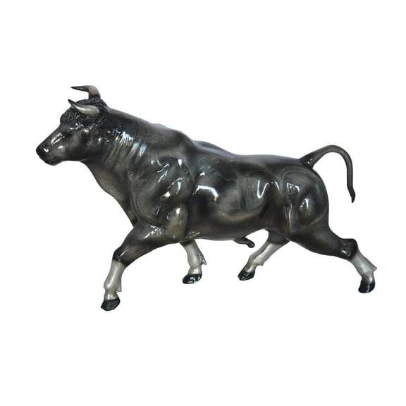 Nifao Trotting Bull Bronze Statue – Home Decor Sculpture, 13"L x 3"W x 10"H