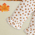 thumbnail image 6 of HCNTES Toddler Girls Fall Seasonal Outfits Pumpkin Print Embroidery Long Sleeve Shirt and Elastic Pants Set Baby 2 Piece Clothes (Orange,12-18 Months), 6 of 7