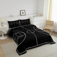 thumbnail image 3 of Basketball Quilt Sprots Games Comforter Set Black Black Ball Court Bedding Set Teens Bedroom Decor, 3 of 6