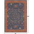 thumbnail image 2 of Hazo Haus Washable Navy Blue Living Room Rug, 7x10 Area Rug for Bedroom, Dining Table Rugs - Low Pile Non-Slip Rubber Backing Stain Resistant Rug - Aethestic Boho Home Decor, 2 of 7