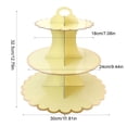 thumbnail image 3 of BiFandian 3-Tier Cardboard Cupcake Stand, Scalloped Edge Disposable Dessert Holder with Carry Handle, Foldable Pastry Display Tray for Birthday Tea Party Wedding and Holiday Snack Serving, 3 of 6