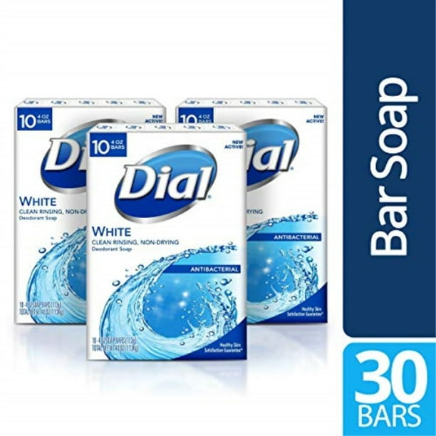 dial antibacterial bar soap, white, 30 count