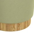thumbnail image 2 of Modern  Fabric Round Storage Ottoman - Sage & Natural, 2 of 7