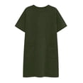 thumbnail image 4 of Enjoytime Plus Size Dresses for Women Crew Neck Short Sleeve Knee Length Shirt Dress Summer Casual Beach Vocation Sundress, 4 of 6