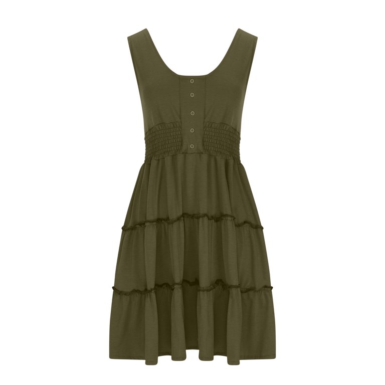 olive green drop waist dress The Frankie Shop Iliya drop waist maxi dress – Luisa World main image 0