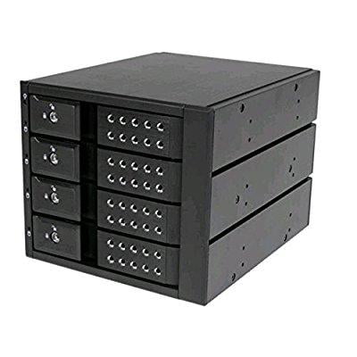 startech.com 4 drive bay aluminum trayless hot swap mobile rack backplane with fan and lock for 3.5in sas ii / sata iii - 6 gbps hard drive