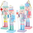 thumbnail image 2 of Traditional 5" Pastel Candy Shop Wooden Nutcrackers Set of 4 - Wooden Nutcracker Christmas Decorations, 2 of 3