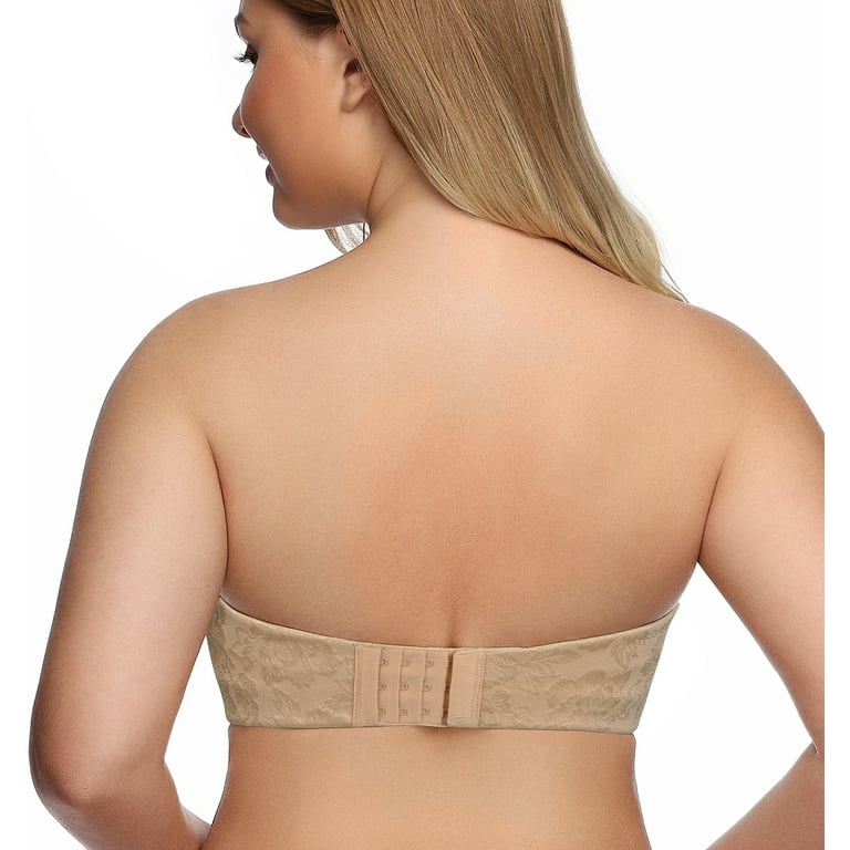 Exclare Women Hand Shape Jacquard Strapless Bra Custom Lift Wirefree Push  Up Seamless Bras(Beige,38A) 