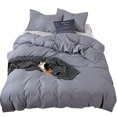thumbnail image 2 of La ropa de cama de color sólido cepillado de tres piezas de color liso se puede equipar con una sábana ajustable y una funda de almohada de varias piezas., 2 of 6