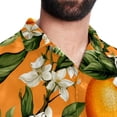 thumbnail image 5 of Tangerine Men's Button Down Casual Hawaiian Print Short Sleeve Summer Beach Shirt, 5 of 6