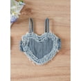 thumbnail image 6 of Wassery 2Pcs Baby Girls Summer Outfits 3 6 9 12 18 24 Months Infant Girls Denim Shorts Set Sleeveless Heart Camisole and Elastic Ripped Denim Shorts, 6 of 9