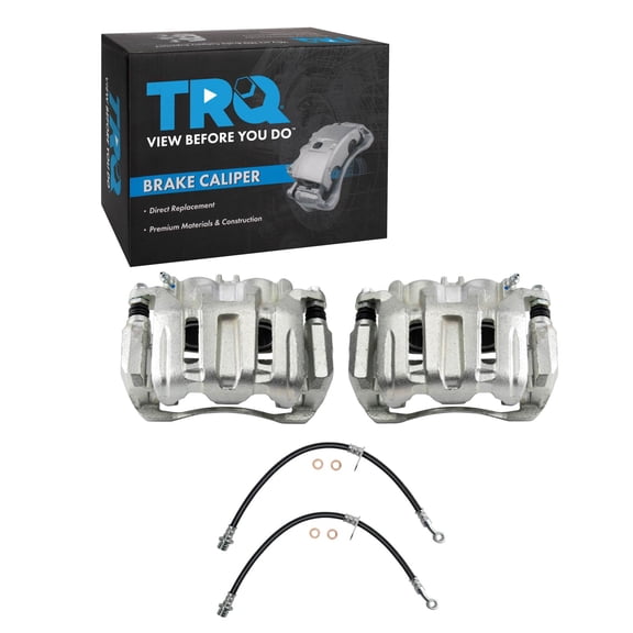 TRQ Front Brake Caliper Set Brake Hose Compatible with 2005-2010 Honda Odyssey