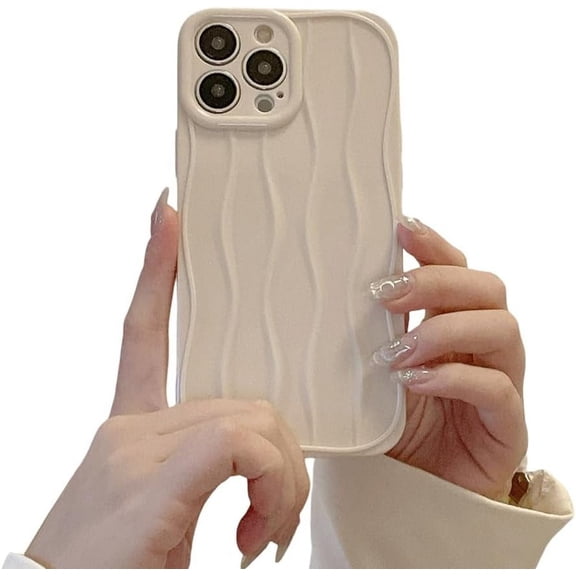Designed for iPhone Case,Water Ripple Pattern Wave Shape Camera Lens Protection Shockproof Protective Cover Phone Case (iPhone 12 Pro,White)
