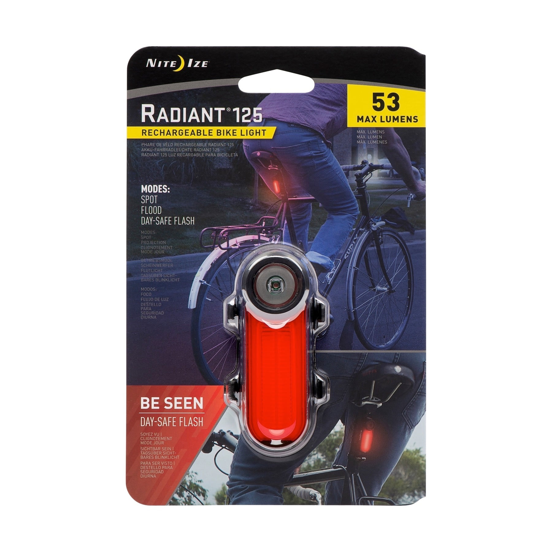 NITE IZE Red Radiant 125 Rechargeable Bike Light
