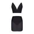 thumbnail image 6 of Two Piece Swimsuit for Women V-Neck Adjusting Bikini Tops Bathing Suit with High Waisted Mini Skirt Bottoms, 6 of 7