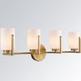 thumbnail image 6 of Claxy 4-Light Gold Vanity Lights with Cylinder Milk Glass Shade, 6 of 7