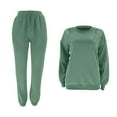 thumbnail image 4 of Women's Plus Size Casual Pant Sets New Women 2 Piece Outfit Oversized Hoodie Joggers Sweatpants Track Suits Matching Lounge Pants Sets Green L, 4 of 6